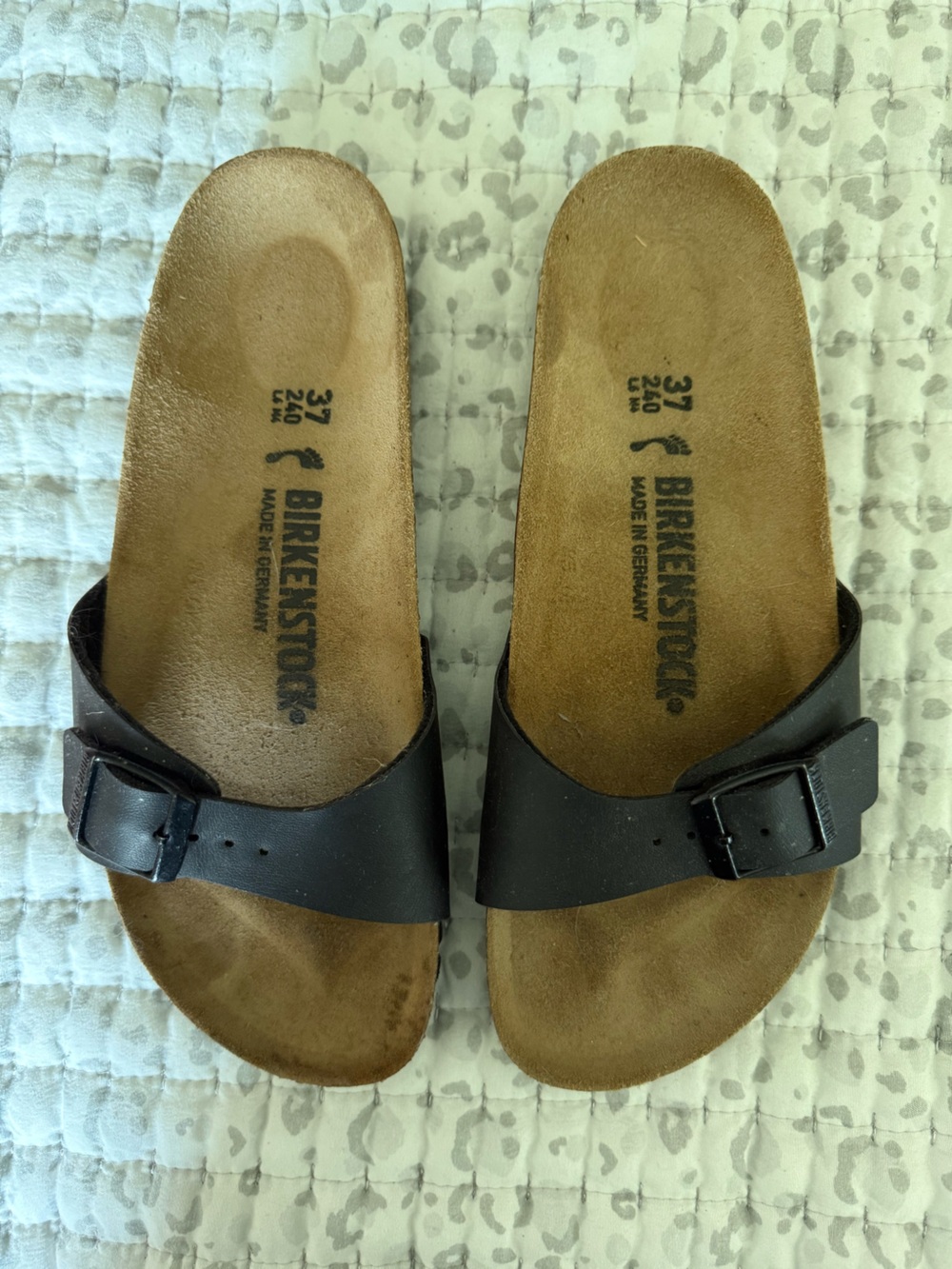 Birkenstock Slip-On Sandals in black with Adjustable Buckle